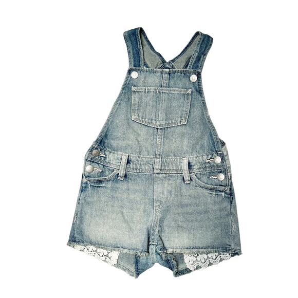 Old Navy Denim Jean Shortalls Size 6/7 - Picture 1 of 5